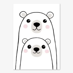 Fin barntavla föreställande två isbjörnar, en stor och en liten