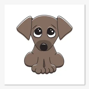 Tavla för barn föreställande en söt liten valp